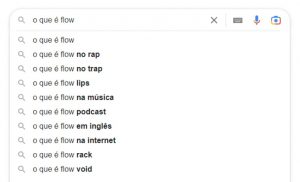 Pesquisa online sobre o que é estado de flow, com inúmeras possibilidades de resultado